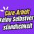 Banner mit lila farbendem Hintergrund. Darauf der Titel des Beitrages, obere Schrift in gelb, darunter in weiß "Care-Arbeit - keine Selbstverständlichkeit". Verziert wird der Schriftzug mit einem Megaphon unten rechts, eine Grafik die ein Herz zeigt, in dem sich Hände gereicht werden unten links und einem Bewegungssymbol oben links am Text.