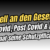 Banner mit schwarz weißem Farbverlauf im Hintergrund. Darauf der Titel des Beitrages, obere Schrift in gelb, darunter in weiß "Ein Appell an den Gesetzgeber, Long Covid, Post Covid & ME/CFS, Wenn der Staat seine Schutzpflichten verletzt". Verziert wird der Schriftzug mit einem Megaphon unten rechts, schwarze Trauerschleife unten links und einem Bewegungssymbol oben links am Text.